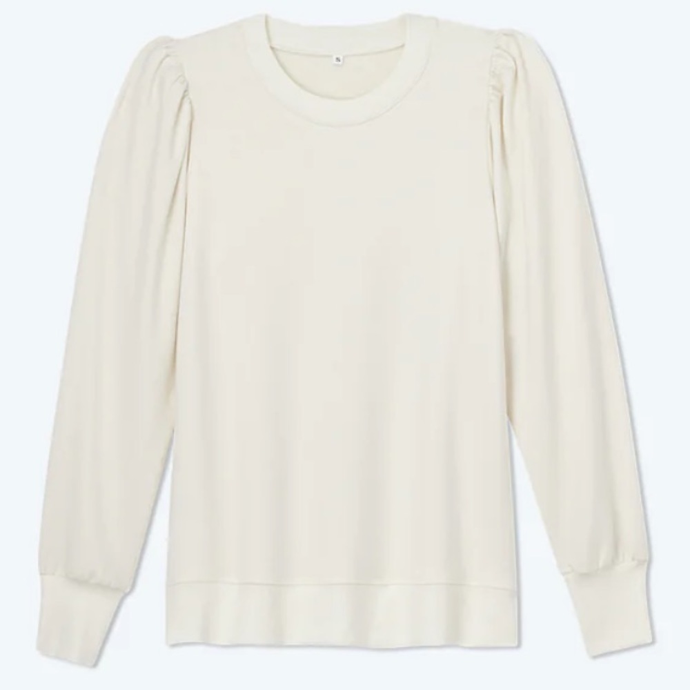 Summersalt Softest French Terry Puff Sleeve Pullover Small B2